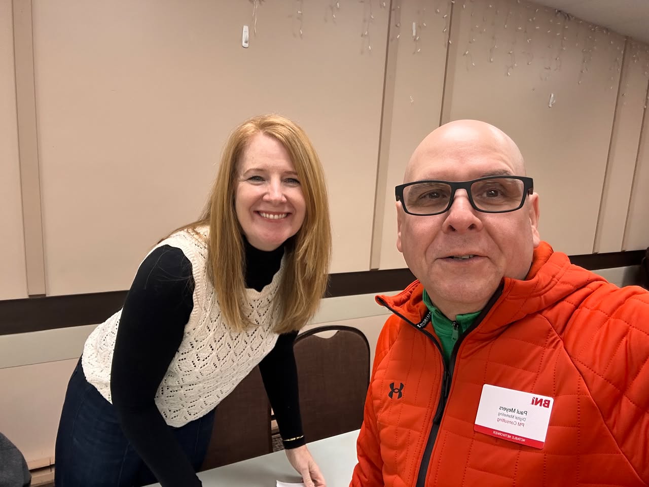 Paul Meyers and Michelle Lea at a BNI 1-2-1 meeting in North Bay