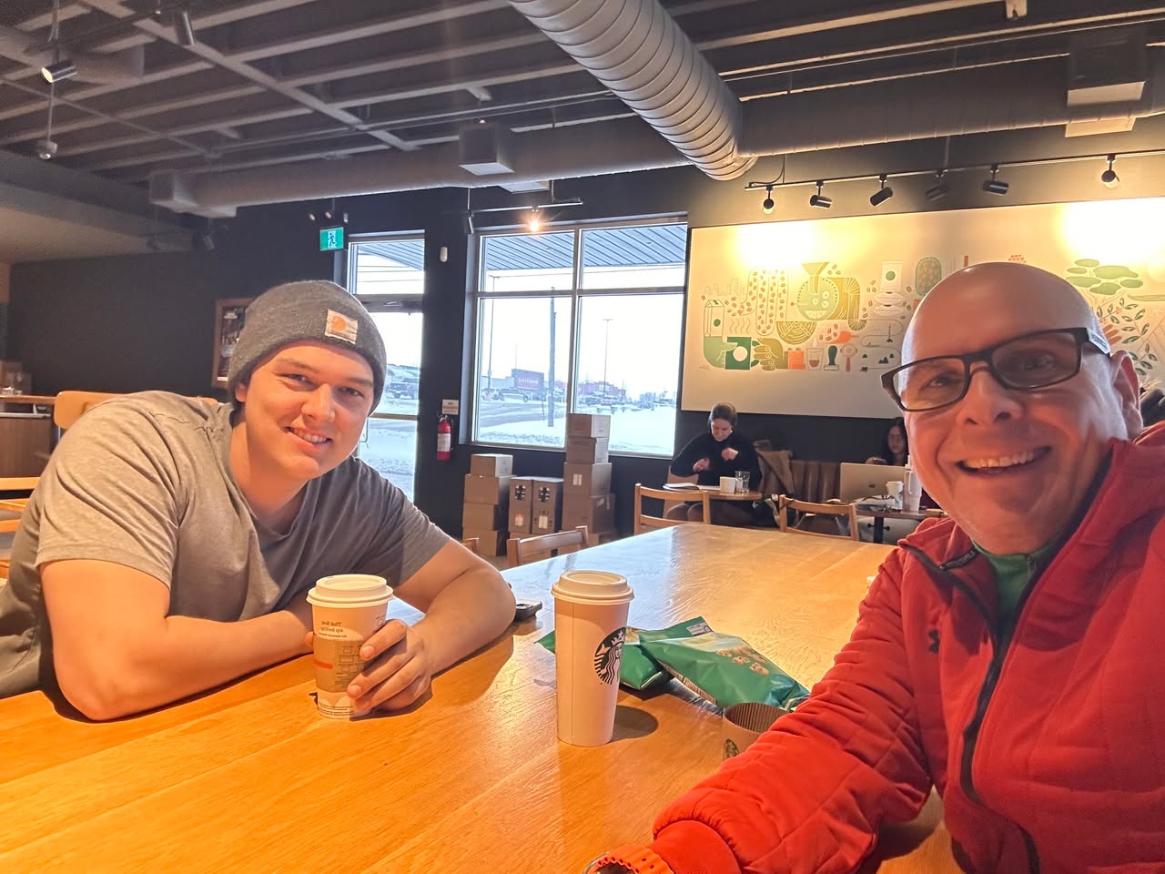 Paul Meyers and Reggie Guenette at a BNI 1-2-1 meeting in North Bay